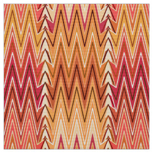 Tecido Símbolo étnico Chevron Damask, Dourado, Rust e C