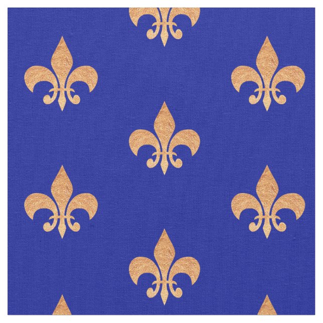Tecido Símbolo Fleur de lis - lírio real heráldico | Azul (Detalhe)