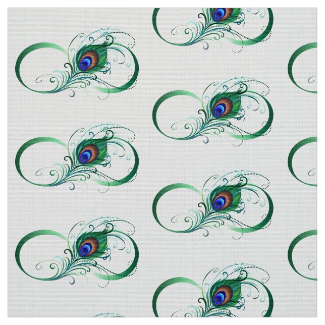 Tecido Símbolo Infinito com Pavão (Modelo)