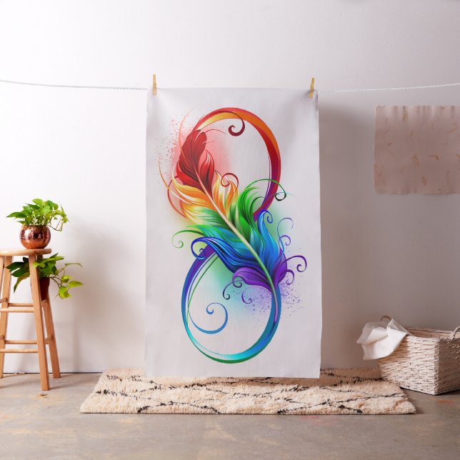 Tecido Símbolo Infinito com Pena Arco-Íris (In Situ)
