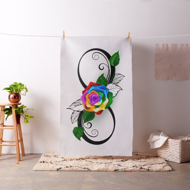 Tecido Símbolo Infinito com Rosa do Arco-Íris (In Situ)