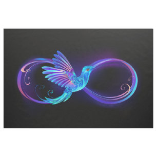 Tecido Símbolo Neon Infinity com Hummingbird brilhante