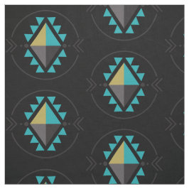 Tecido Símbolo Tribal Aztec Padrão Preto
