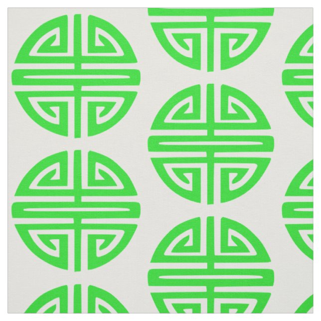 Tecido símbolo verde de prosperidade chinês (Modelo)