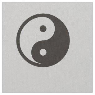 Tecido Símbolo Yin Yang - design de tatuagem sólida