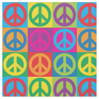 Tecido Símbolos de paz do pop art