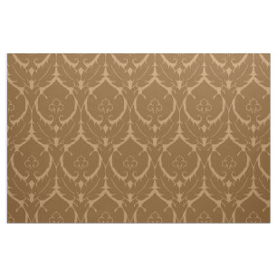 Tecido Simples Renascentismo Damask, Caramelo Queimado