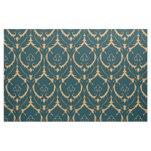 Tecido Simples Renascimento Damask, Azul Escuro em Tawny