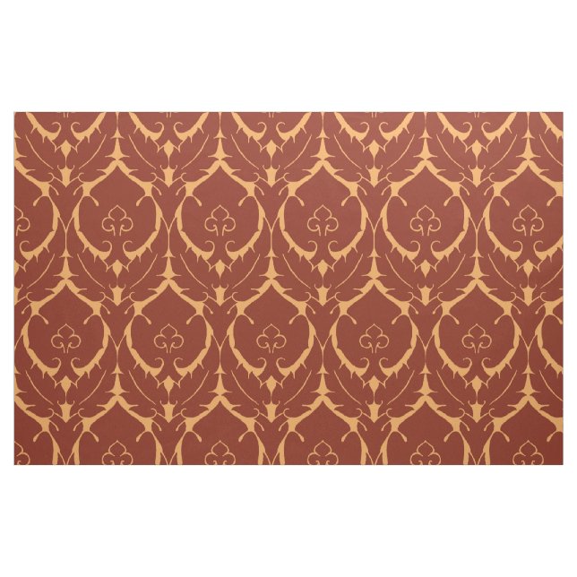 Tecido Simples Renascimento Damask, Vermelho em Tawny (Fat Quarter)