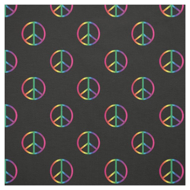 Tecido Sinais de Paz Arco-íris (Modelo)
