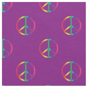 Tecido Sinais de Paz Arco-Íris Roxo