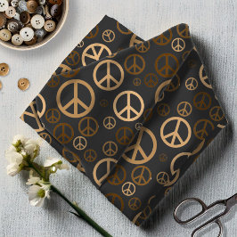 Tecido Sinais de paz dispersos ID1075 Dourado