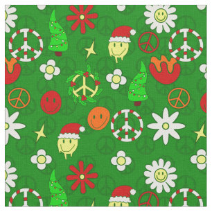 Tecido sinal de paz de natal alegre rosto feliz