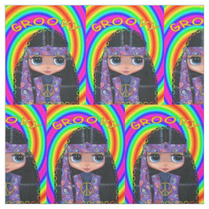 Tecido Sinal de paz roxo do Headband do pintinho Groovy
