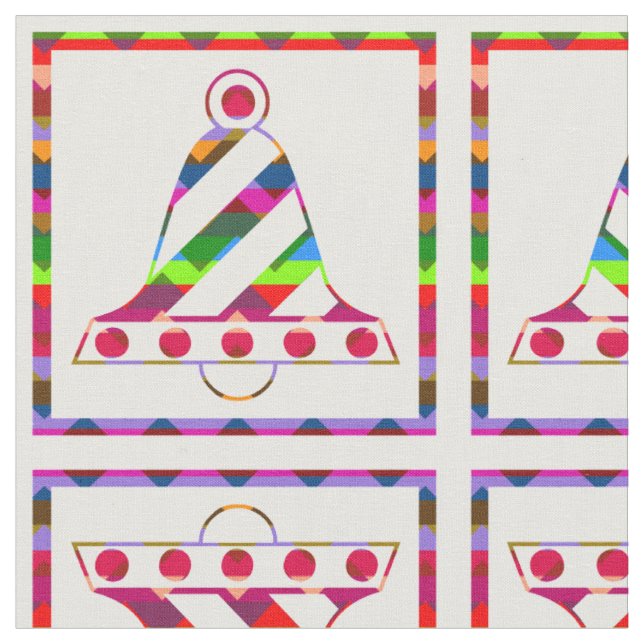 Tecido Sinos de Natal Multicolores (Detalhe)