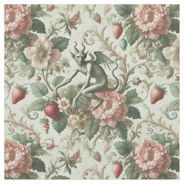 Tecido Sins de Morango - Azulejo Clássico Gótico (Detalhe)