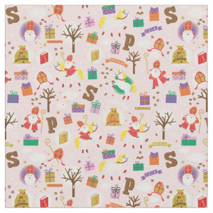 Tecido Sinterklaas com Cavalo Branco