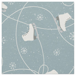 Tecido Skates De Gelo Flocos De Neve Traços De Gelo Cinza