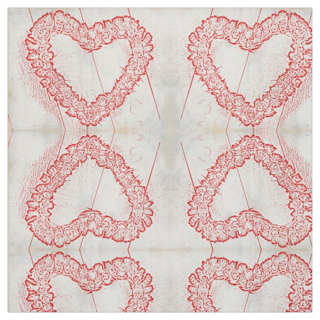 Tecido Sketch Art Heart Wreath (Modelo)