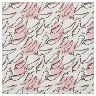 Tecido Sketch Chile Peppers em Rosa