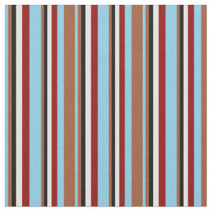 Tecido Sky Blue, Siena, Preto, Ciano Claro e Vermelho Esc