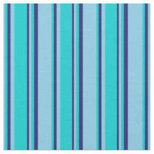 Tecido Sky Blue, Turquesa Escura e Linhas Azuis da Meia-N