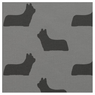 Tecido Skye Terrier Dog Breed Silhouettes Patterado