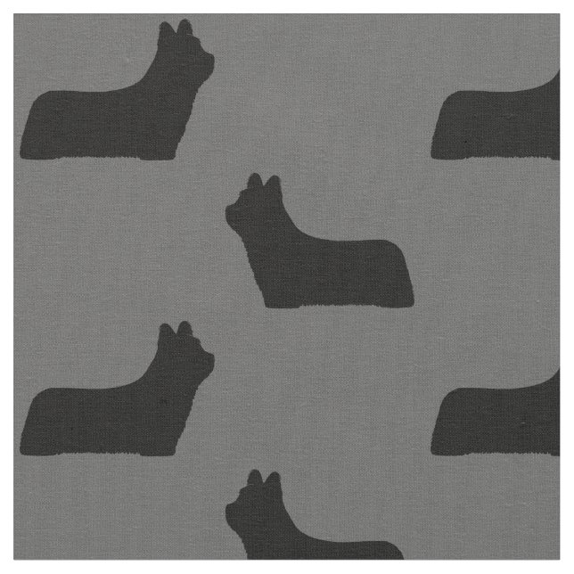 Tecido Skye Terrier Dog Breed Silhouettes Patterado (Detalhe)