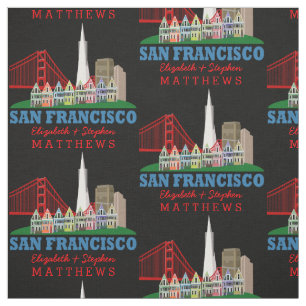 Tecido Skyline personalizada de San Francisco dos nomes