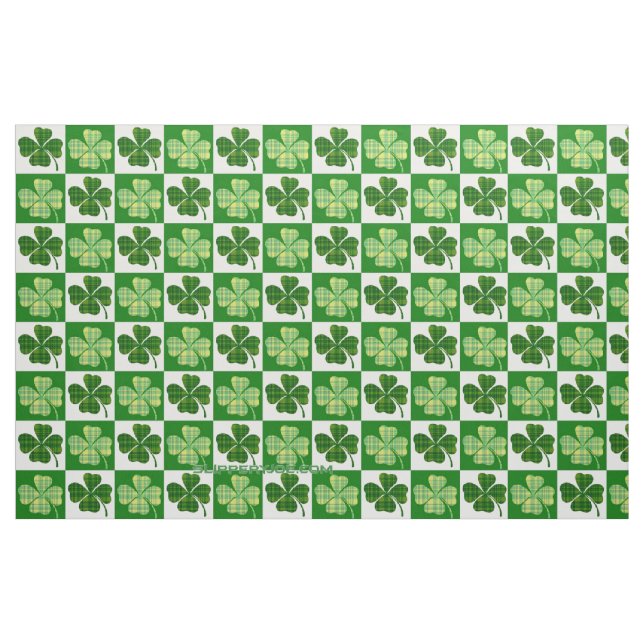 Tecido SlipperyJoe's green four-leaf clovers Saint Patric (Jarda)