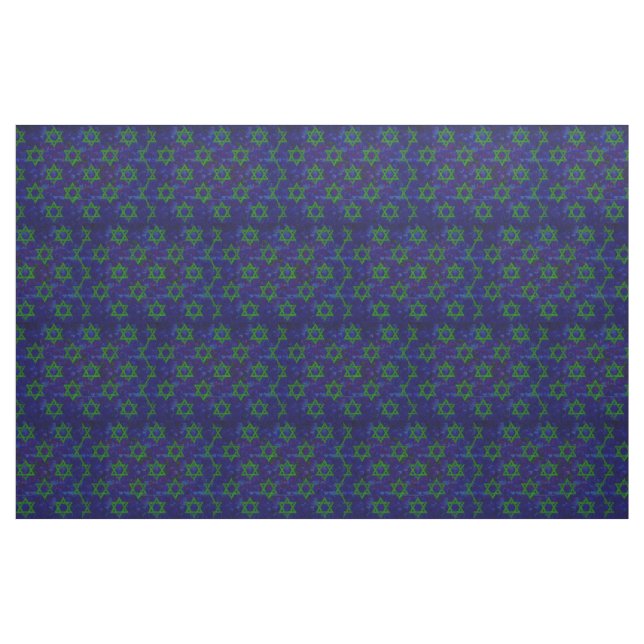 Tecido SlipperyJoe's Hanukkah fileiras verdes Estrelas de (Jarda)