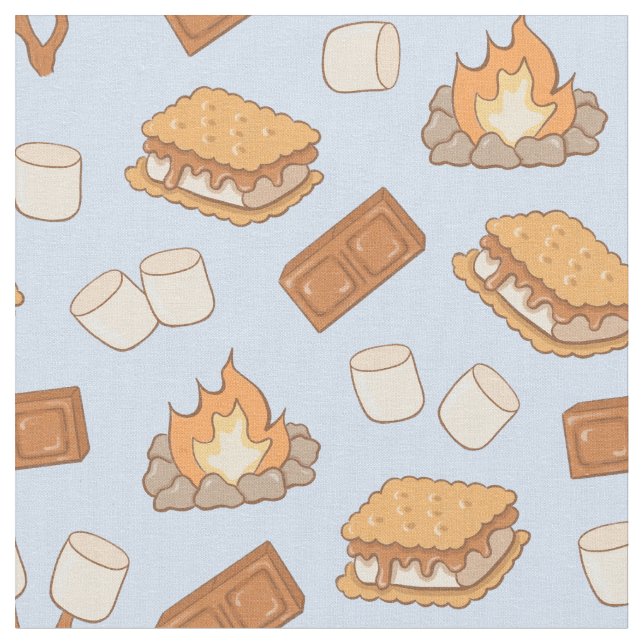 Tecido S'mores Antigo Acampamento Marshmallow Fogueira Ac (Detalhe)