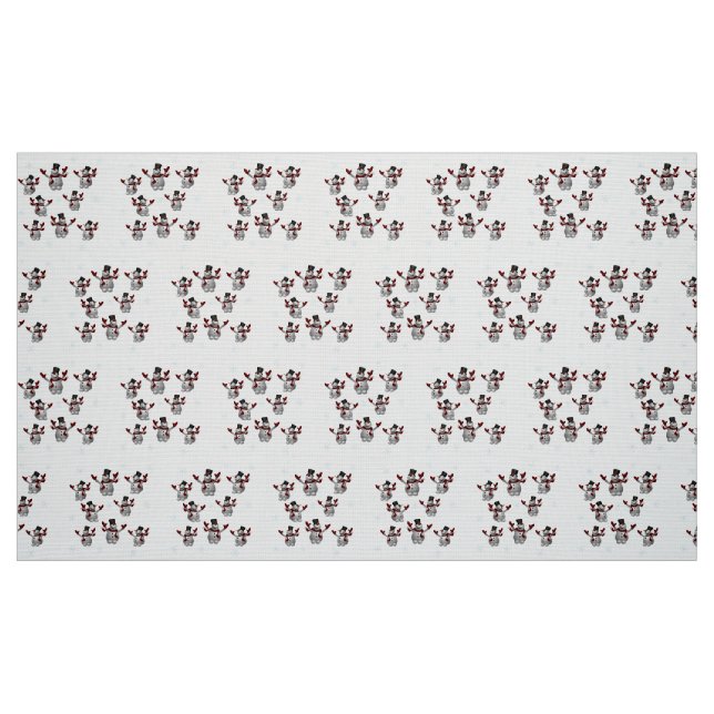 Tecido Snowmen e Snowflakes (Fat Quarter)