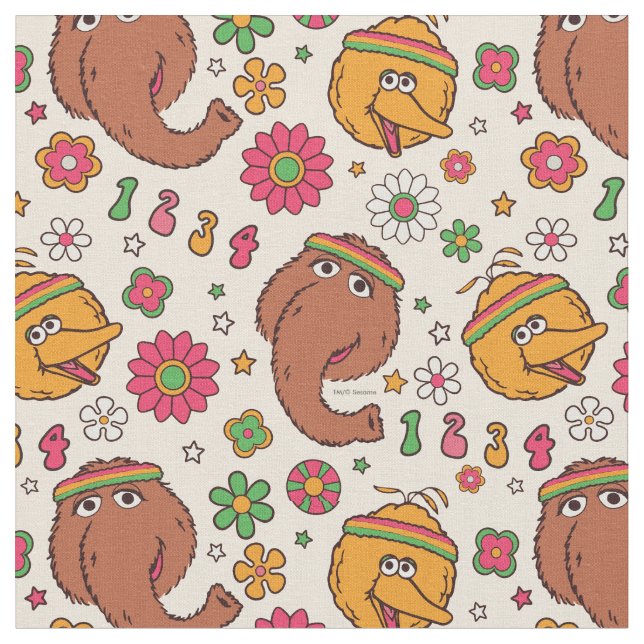 Tecido Snuffleupagus e Flor de Aves Grandes (Detalhe)