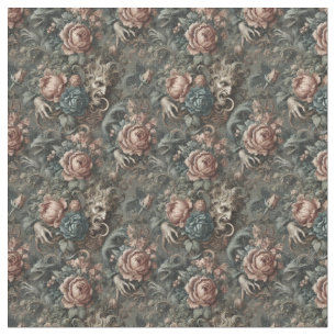 Tecido Sombras do Sangue Ritual - Azulejo Gótico Denso