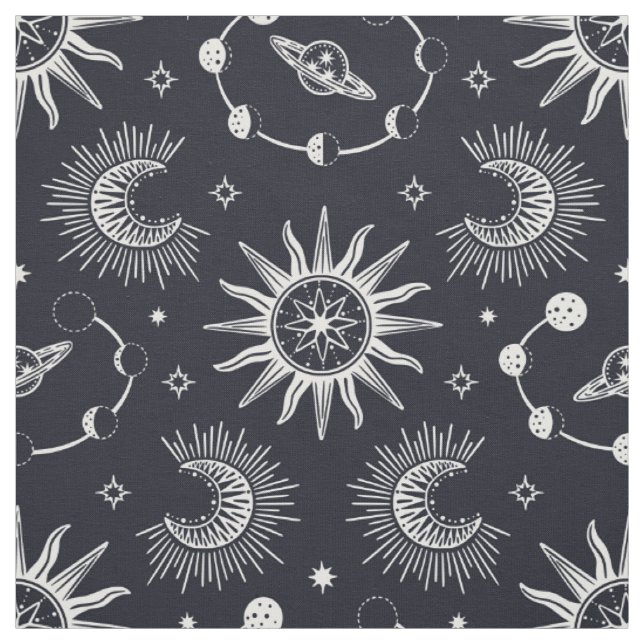 Tecido Sonho celestial preto e branco (Modelo)