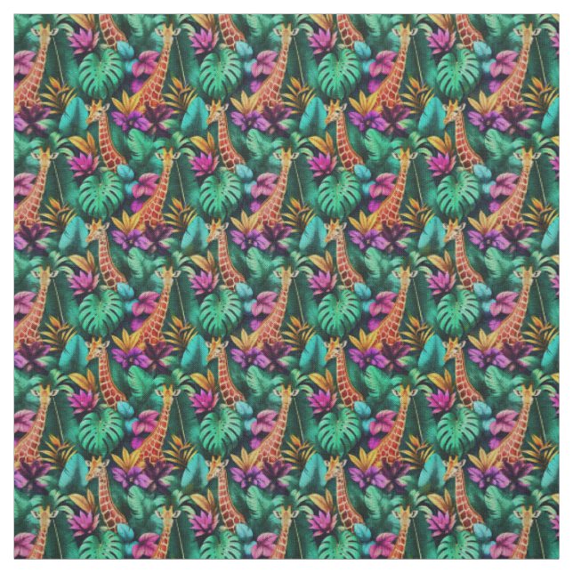 Tecido Sonho de Girafa na Selva Padrão de Superfície Perf (Modelo)