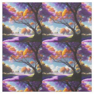 Tecido **"Sonhos de Lavanda Sob os Céus de Jacarandá"**