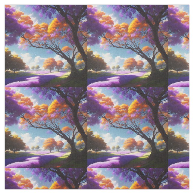 Tecido **"Sonhos de Lavanda Sob os Céus de Jacarandá"** (Modelo)