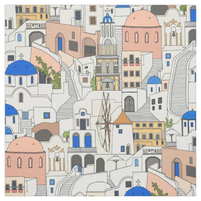 Tecido Sonhos de Santorini (Modelo)