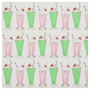 Tecido Sorvete Comprar Impressão de Agitar Milkshake Verd
