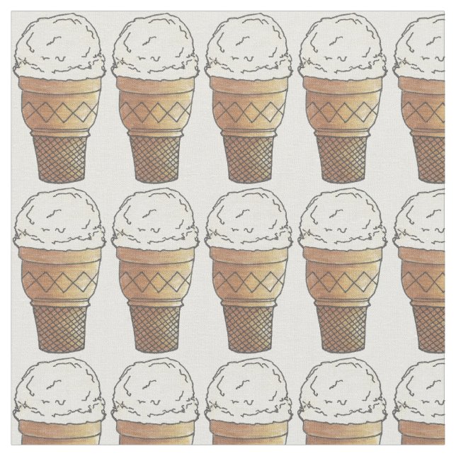Tecido Sorvete Vanilla Scoop Bake Cone Lixo Comida (Detalhe)