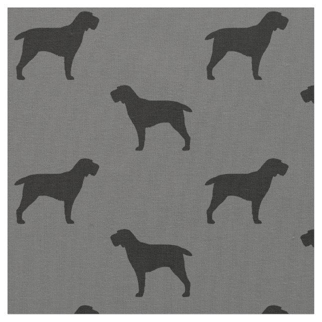 Tecido Spinone Italiano Dog Silhouettes Cinzas e Black (Detalhe)