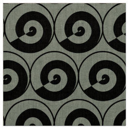 Tecido Spiralen, Schnecken, Kreise Muster schwarz