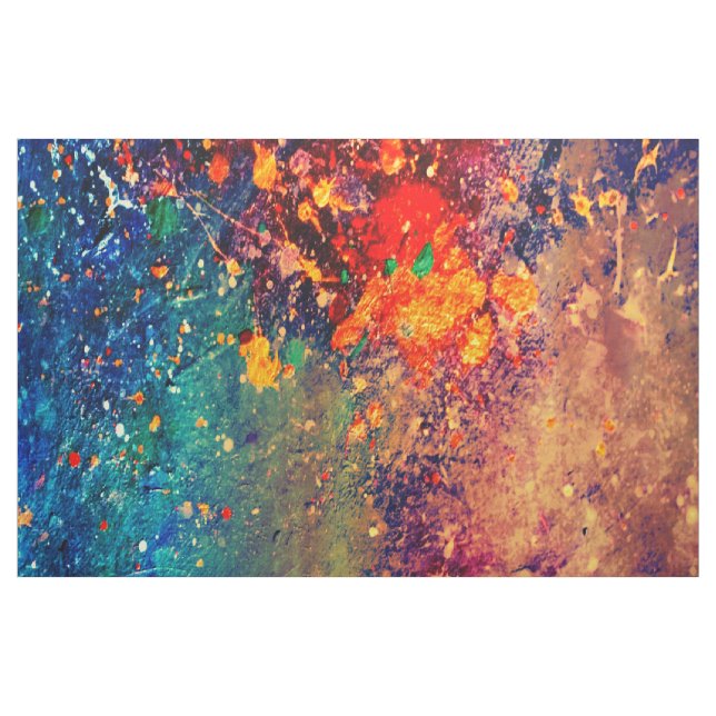 Tecido Splatter Psicodélico | Abstrato de arco-íris color (Jarda)