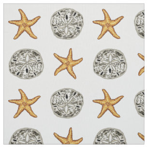 Tecido Starfish e Sand Dollar