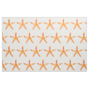 Tecido Starfish Watercolor Art Pattern