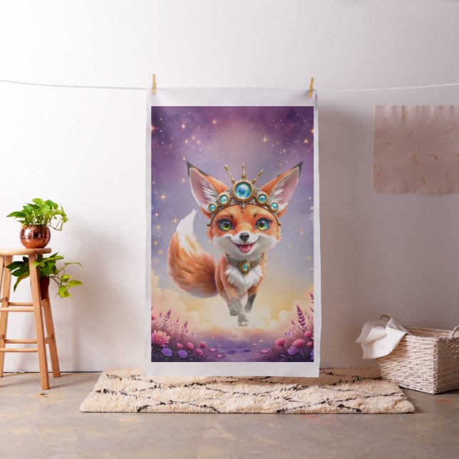 Tecido Starlit Fox of the Moonlit Meadows. (In Situ)