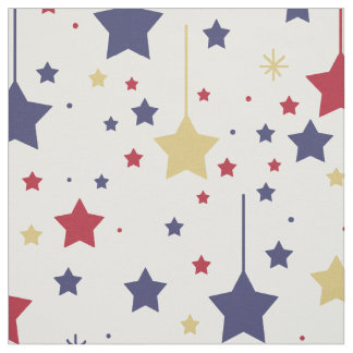 Tecido Stars Vermelho Prata Azul Dourado