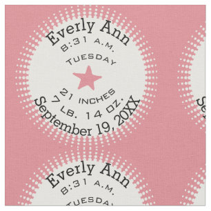 Tecido Stats de Nascimento das Estrelas Rosa do Lil'